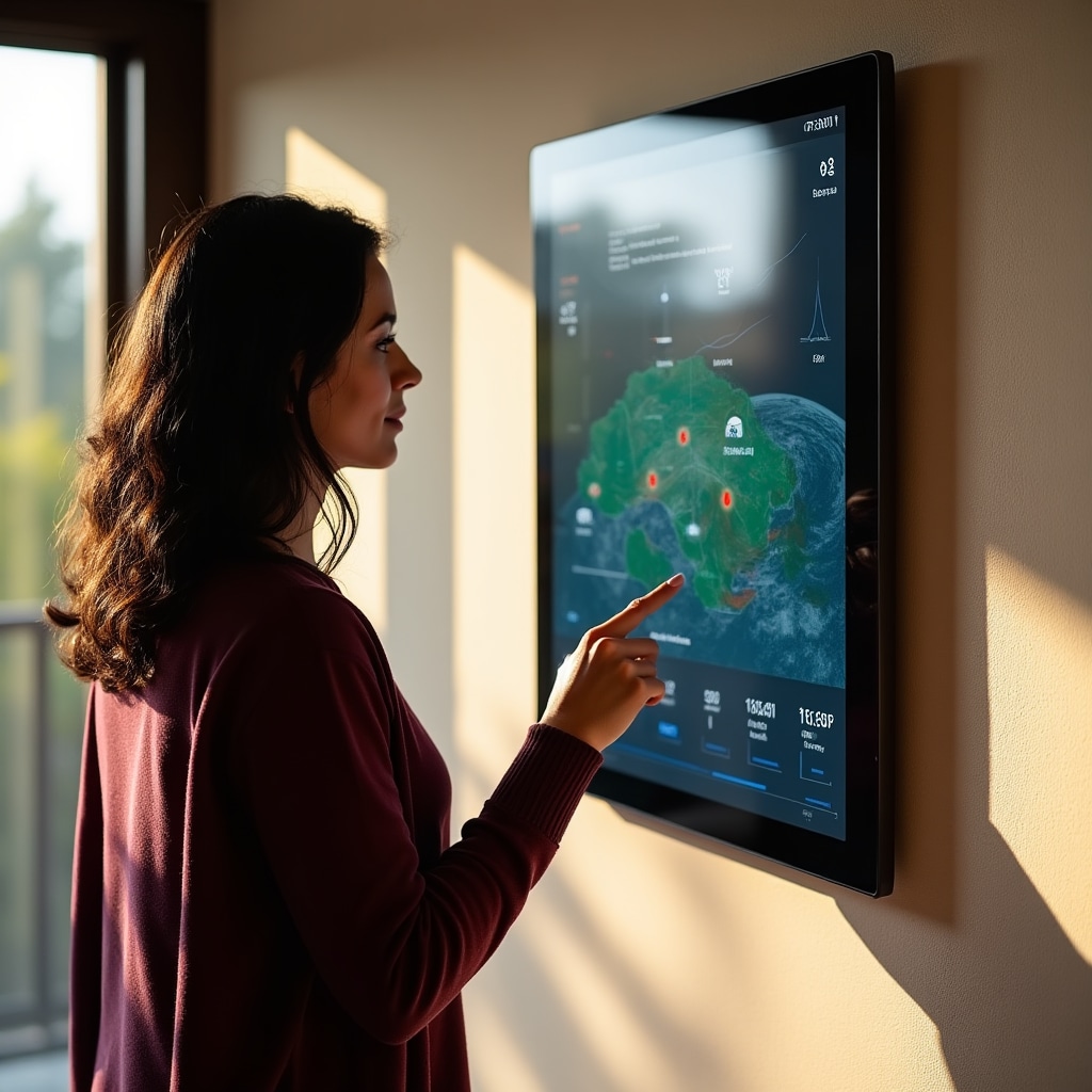 Modern climate control system with digital interface showing temperature zones